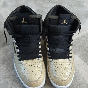 Gold and Black High-Top Sneakers